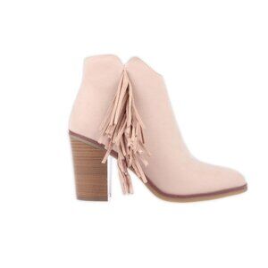 NWT MIA GIRL Light Pink Fringe Ankle Boots, So Cute! Fall Fashion